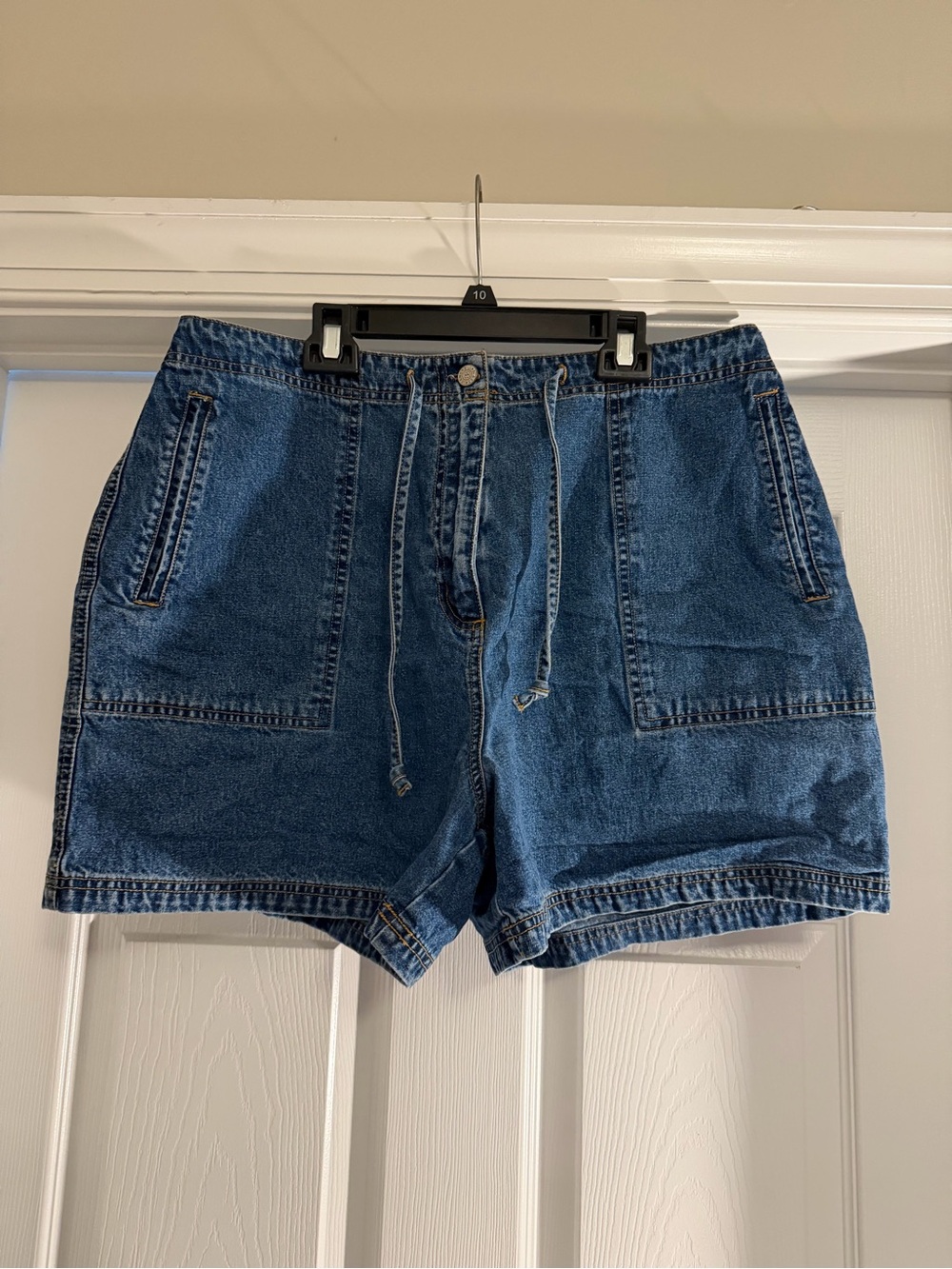 bill blass Classic Blue Denim High-Waist Utility Shorts